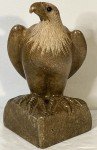 Signed Bald Eagle Inuit Stone Carving Sculpture