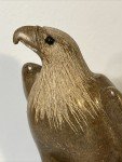 Signed Bald Eagle Inuit Stone Carving Sculpture