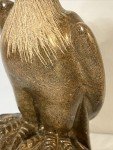 Signed Bald Eagle Inuit Stone Carving Sculpture