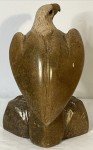 Signed Bald Eagle Inuit Stone Carving Sculpture