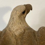 Signed Bald Eagle Inuit Stone Carving Sculpture