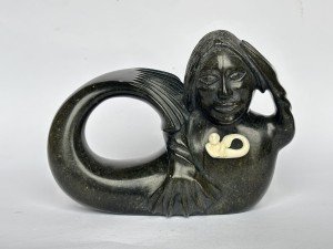 Nuveeya Ipellie Signed Sedna Stone Sculpture