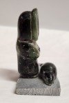 Signed Inuit Stone Carving: Eskimo and Seal