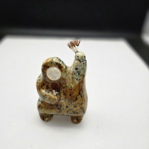 Levi Tetpon Signed Alaskan Inuit Soapstone Hunter Carving