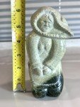 Hand Carved Green Soapstone Inuit Figures by Mary