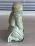 Hand Carved Green Soapstone Inuit Figures by Mary