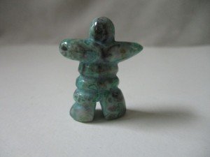 Moss Agate Inukshuk Stone Inuit Carving