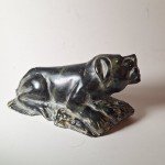 Vintage Inuit Stone Carving in Black and Green