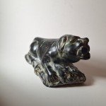 Vintage Inuit Stone Carving in Black and Green