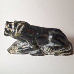Vintage Inuit Stone Carving in Black and Green