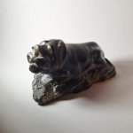 Vintage Inuit Stone Carving in Black and Green