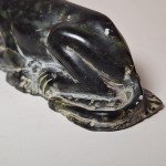 Vintage Inuit Stone Carving in Black and Green
