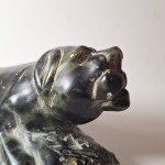 Vintage Inuit Stone Carving in Black and Green