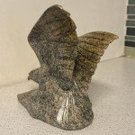 Inuit Falcon Soapstone Carving by Kakee Peter Ningeosiak