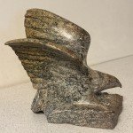 Inuit Falcon Soapstone Carving by Kakee Peter Ningeosiak