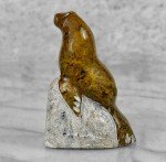 Traditional Inuit Soapstone Seal Carving Sculpture