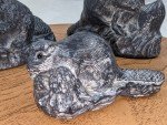 Inuit Soapstone Carving: Wolf and Beaver Family