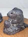 Inuit Soapstone Carving: Wolf and Beaver Family