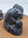Inuit Soapstone Carving: Wolf and Beaver Family