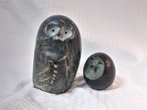 Inuit Soapstone Owl Carving by Bekoa Look