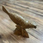 Soapstone Etched Walrus Inuit Art Carving