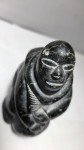 Inuit Soapstone Seal Hunter Carving - 5 Inches