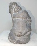 Soapstone Inuit Carving: Mother and Child Sculpture