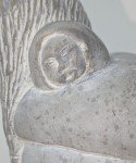 Soapstone Inuit Carving: Mother and Child Sculpture