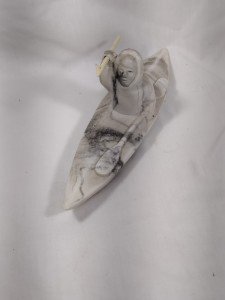 Inuit Carving: Kayak & Harpoon Faux Marble