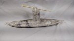 Inuit Carving: Kayak & Harpoon Faux Marble