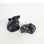 Handmade Soapstone Cat and Dolphin Sculptures