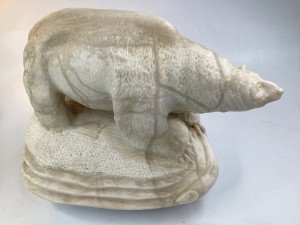 11” Inuit Art Polar Bear Stone Carving