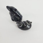 Handmade Soapstone Cat and Dolphin Sculptures