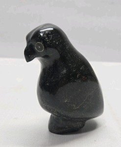 Inuit Soapstone Black Bird Sculpture, 1978