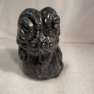 Original Arnold Kayutak Hand Carved Inuit Couple Sculpture