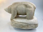 11” Inuit Art Polar Bear Stone Carving