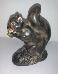 Soapstone Squirrel Eating Acorn Figure - 5.5”