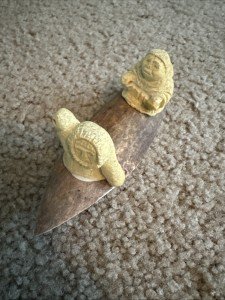 Inuit Antler Fishermen Kayak Hand Carving