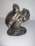 Soapstone Squirrel Eating Acorn Figure - 5.5”
