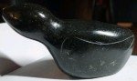 Black Soapstone Bird Duck Inuit Art Carving