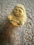 Inuit Antler Fishermen Kayak Hand Carving