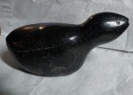 Black Soapstone Bird Duck Inuit Art Carving