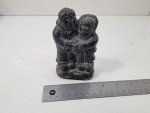 Wolf Soapstone Carving - Inuit Couple Sculpture