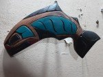 Inuit Cedar Salmon Wall Art by Dora Edwards
