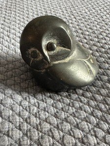 Handmade Inuit Stone Owl Carving from Canada