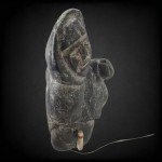 Hand Carved Soapstone Inuit Fishing Man Sculpture