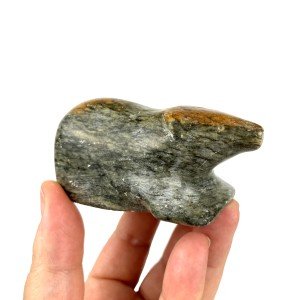 Hand-Carved Inuit Stone Bear Figurine 3