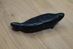 Inuit Carved Soapstone Seal Sculpture Decorative Art