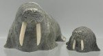 Inuit Stone Carving: Walrus Mother and Calf