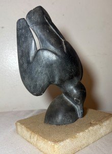Paul Sivuak Soapstone Inuit Bird Sculpture